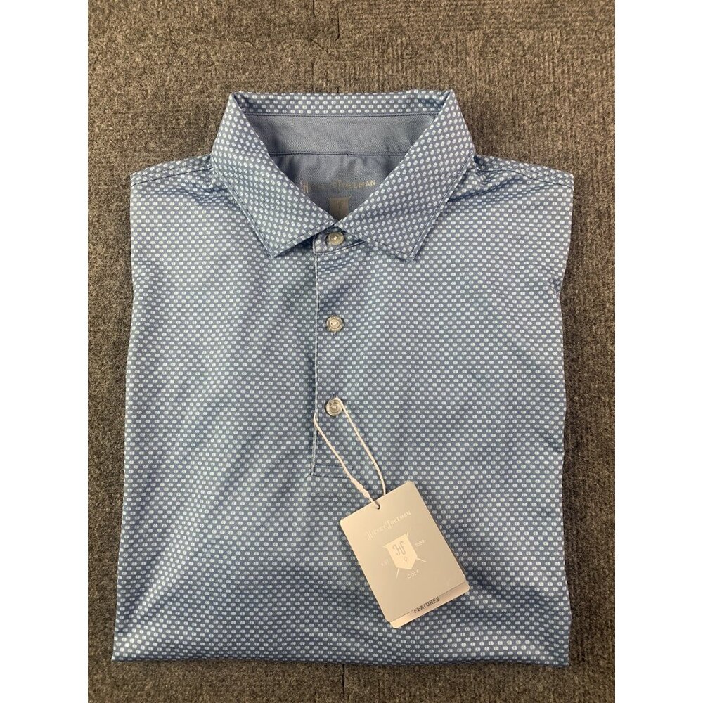 HIKEY FREEMAN Mens Short Sleeve Golf Pique Polo Shirt Size M Blue NWT
